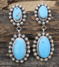 LARGE STAR-STUDDED TURQUOISE EARRINGS