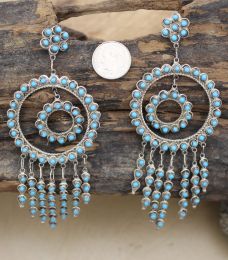 Two Circles Turquoise Earrings