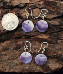 Small Round Wampum Shell Earrings