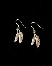 Small Dangle Sterling Silver Feather Earrings