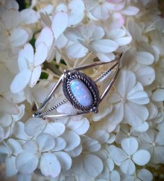 Light Opal Sterling Silver Bracelet