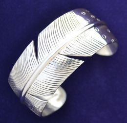 Handcrafted Sterling Silver Feather Bracelet