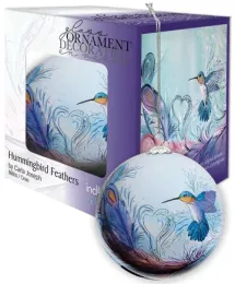 'Hummingbird Feathers' GLASS ORNAMENT