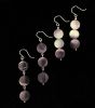 Three disk Wampum Earrings
