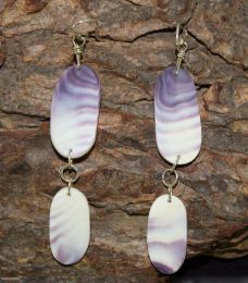 Two Tier Oval Wampum Shell Earrings