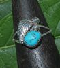 Turquoise Ring With Sterling Silver Ornaments