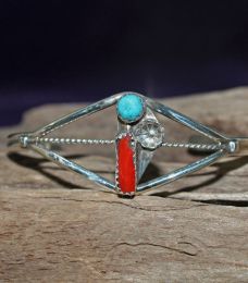 Dainty Turquoise And Coral Bracelet
