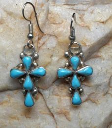 Turquoise Cross Earrings