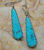 Large Turquoise Stone Cabochon Earrings