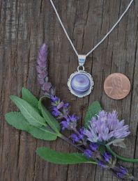 Round Wampum Silver Necklace