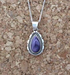 Teardrop Wampum Sterling Silver Necklace