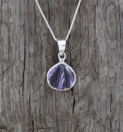 Rounded-Teardrop Shaped Cornrow Inlay Wampum Necklace