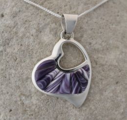 Heart with Inlay Wampum Necklace