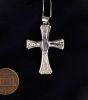 Silver Cross With Wampum Necklace