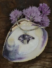 Bear Pendant with Wampum Inlay