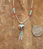 Multicolored Heart With Feathers Necklace