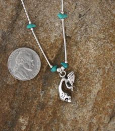 Kokopelli Necklace with Turquoise