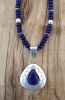 Large Teardrop-Shaped Lapis Shadowbox Pendant