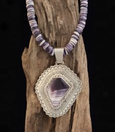Arrowhead Shape Wampum Beaded Necklace