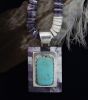 Necklace w/ Rectangular Wampum-Turquoise Pendant