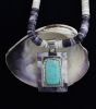 Necklace w/ Rectangular Wampum-Turquoise Pendant