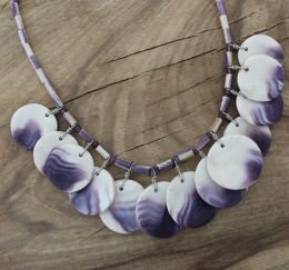 Traditional Style Disks Wampum Necklace