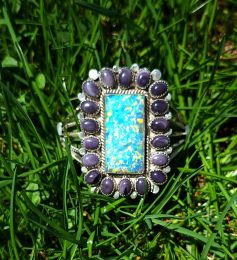 Opal & Wampum Cuff Bracelet