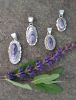 Long-Oval Cabochons with Double-Accented Edge Wampum Pendant