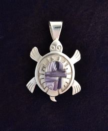 Sterling Silver Turtle With Wampum Inlay