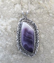 Free form Wampum Sterling Silver Pendant