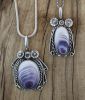 Wampum Pendant with Sterling Silver Flower Design