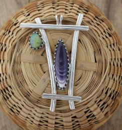 Contemporary Free-Form Wampum Opal Pendant