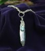 Sterling Silver Feather With Turquoise Nugget