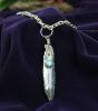 Sterling Silver Feather With Turquoise Nugget