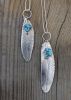 Sterling Silver Feather Pendant with Turquoise Stone