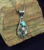 Buffalo Pendant With Turquoise