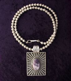 Wampum Sunburst Rectangular Necklace