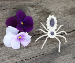 Wampum Spider Pin