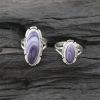 Extra Small/ Small Oval Cabochon With Designed Edge Wampum Ring