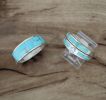 Turquoise Wedding Band Set with Round Zircon