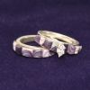 Wampum Cornrow Inlay Wedding Band Set With Marquis Cut Zircon