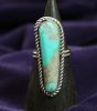 Long Oval Turquoise Ring With Twisted Rope