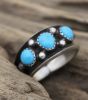 THREE ROUND NUGGETS TURQUOISE RING