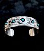 Wide Turquoise Multi Bear Paw Cuff