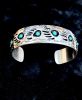 Wide Turquoise Multi Bear Paw Cuff