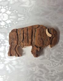 Pine Wood Bison Home Decor