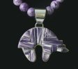 Large Bear with Hand-Cut Inlay Wampum Necklace