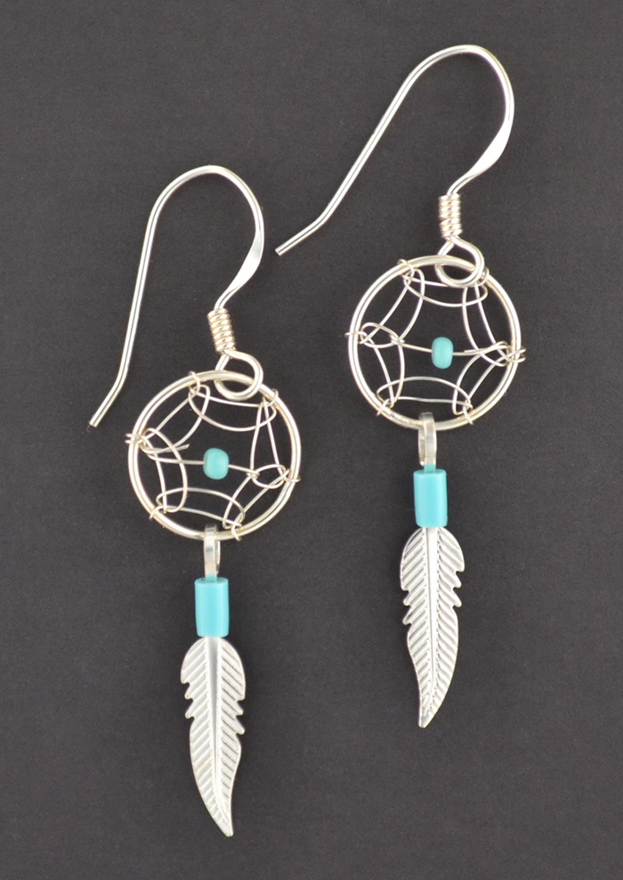 Handmade Dreamcatcher Pixie Tribal boho feather earrings Dream catcher  jewelry Native Beaded Long Fringe : Handmade Products - Amazon.com