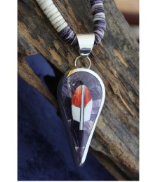 Red Bird Lost Its Feather In The Rain Wampum Necklace