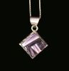 Square Wampum Inlay Silver Necklace